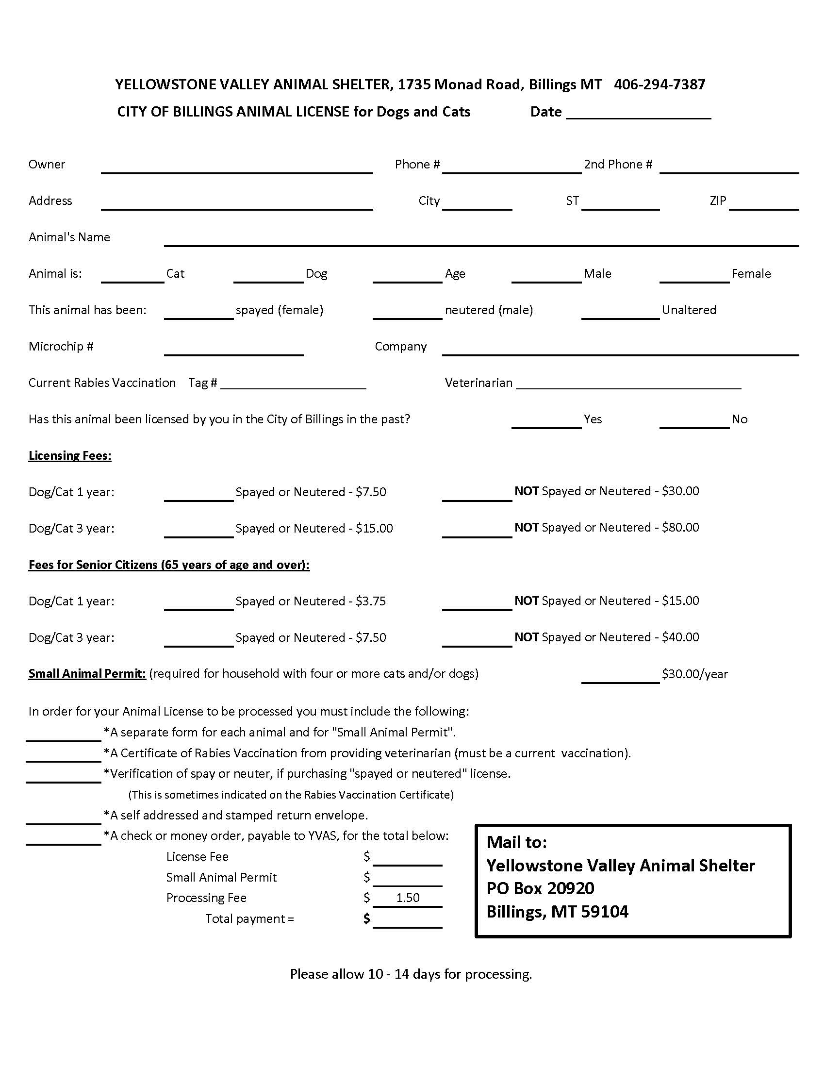 Licensing Form